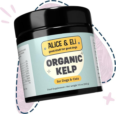 Alice & Eli Organic Kelp Powder for Dogs – Supports Healthy Coat, Thyroid & Immune System - Multivitamin Seaweed Powder from Canada