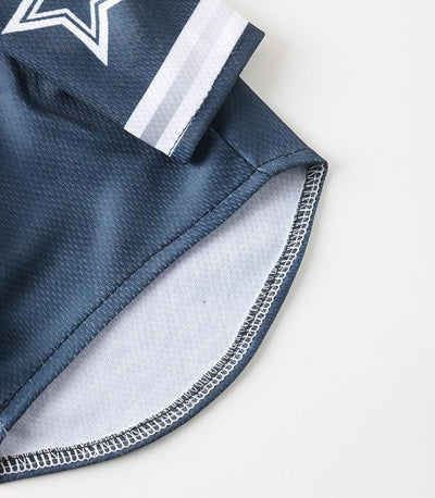 Pet Dog Jersey, Summer Cooling Mesh Fabric, Soccer Sportswear, Lightweight Football Casual Clothes for Small Dogs, Navy Blue, Medium