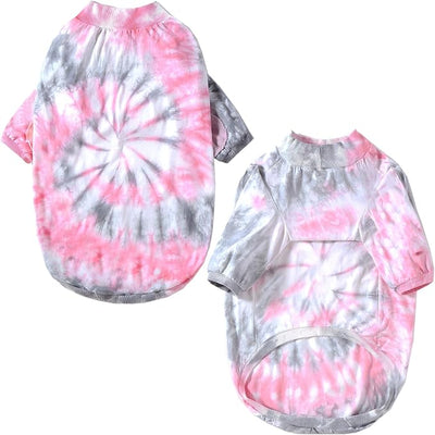 Dog Cotton Pink Tie Dye T-Shirts Soft and Stretchy Breathable Pet Shirt Pajamas Pets Clothes for Large Dogs,XL Pink Tiedye