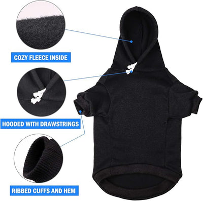 Dog Hoodie Dog Sweaters for Medium Dogs Pet Clothes Black Buffalo Plaid Warm and Soft Breathable Cozy(M)
