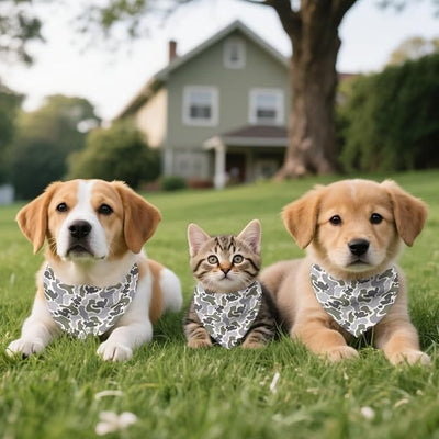 KEIAHUAN Camo Duck Hunting Dog Bandanas Thick Triangle Bibs Dual Layer Soft Polyester Scarves for Small Medium Boy Girl Puppy Cat Pet Pet Accessories
