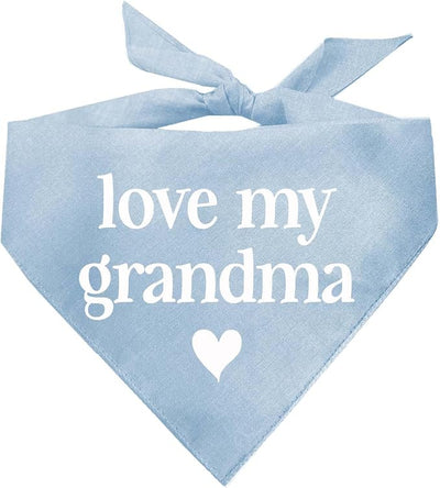 Love My Grandma Mother's Day, Valentine's Day Dog Bandana (Baby Blue, OS 399)