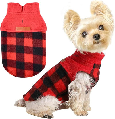 Dog Clothes for Small Dogs Boy Girl Fleece Dog Sweater Vest Puppy Sweatshirt Pullover XSmall Doggie Sweaters Stretchy Warm Chihuahua Teacup Clothes Outfits Costume Cat Sweaters, S, Red