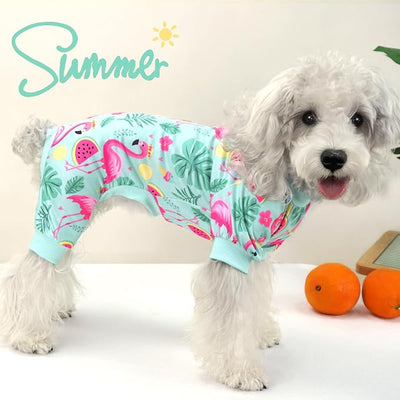 XPUDAC 4 Pack Dog Pajamas for Small Dogs Cats Plaid Dog Clothes Puppy Onesies Pet Christmas Pajamas Puppy Jumpsuits Pet Pjs Shirt Apparel, S