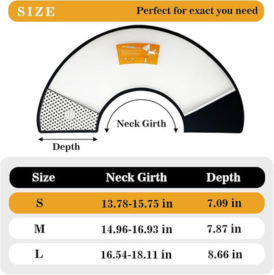 Pet Dog Cone Collar After Surgery, Adjustable Plastic Pet Recovery E-Collar for Dogs Cats, Soft Breathable Surgical Elizabethan Dog Neck Cover for Prevent Biting and Stop Licking Wound Large