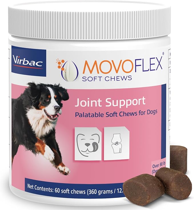 MOVOFLEX Soft Chews Hip and Joint Support Supplement for Large Dogs - 60 Count by Virbac