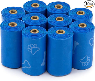 Best Pet Supplies Dog Poop Bags for Waste Refuse Cleanup, Doggy Roll Replacements for Outdoor Puppy Walking and Travel, Leak Proof and Tear Resistant, Thick Plastic - Blue (Unscented), 150 Bags