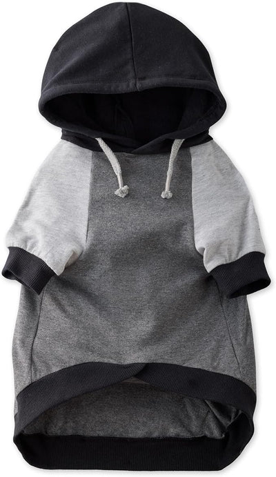 Pet Passion Rocky – The Original Lightweight Hooded Tee 100% Organic Cotton Dog Hoodie Pet Coat Sweater for All Sized Dogs, Original Black Color Block, Small (10-25 lbs)