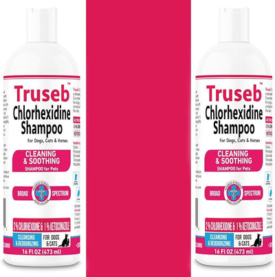 Truseb Topical Ketoconazole and Chlorhexidine Shampoo for Dogs, Cats, and Horses with Aloe - 32 oz (Ketoconazole & Chlorhexidine Shampoo, 32 oz)