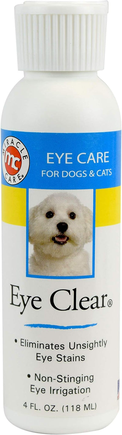 Miracle Care Eye Clear for Dogs and Cats, 4 Ounce, Non Stinging Eye Drops to Remove Tear Stains and Debris