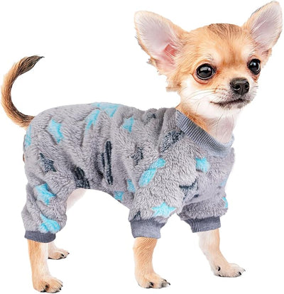 Sebaoyu Dog Pajamas for Small Dogs, Glow in Dark Tie Dye Unicorn Doggy Sweater, Super Soft Velvet Material Chihuahua Yorkie Tiny Doggie Clothes Outfits (Grey,XX-Small)