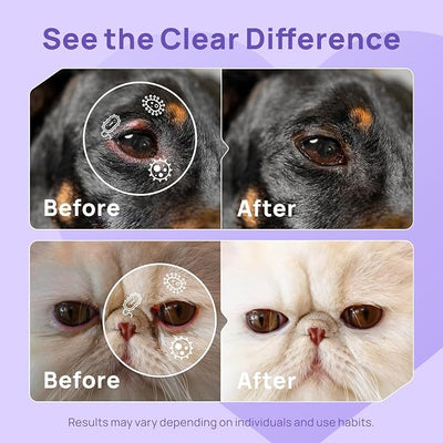 HICC PET Dog Eye Wash, Daily Eye Rinse for Dogs & Cats, Gently Cleans Tear Stains & Debris, Tear Stain Remover, Supports Routine Eye Care for Pets & Small Animals(2 x 5.1 fl oz)
