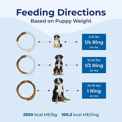 N-Bone Puppy Teething Rings, Taste of Texas Chicken Fajitas Flavor, Natural Puppy Teething Chews, Helps Soothe Teething Gums, Calcium Enriched Chew Treats, 3 Rings