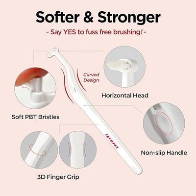 JAYU PET Dental Care Brush with Soft Bristles 1ea | Dog Toothbrush, Cat Toothbrush, For Kitten and Small Dogs, Removes Old Plaque and Tartar, Easy Cleaning
