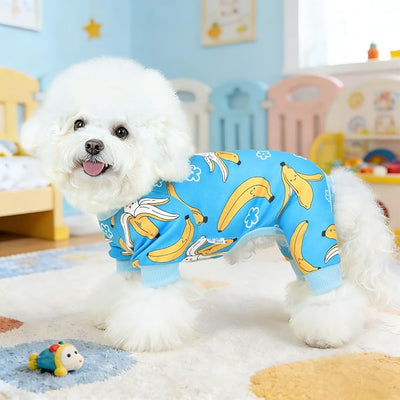 XPUDAC 4 Pack Dog Pajamas for Small Medium Sized Dogs Soft Comfy Stretchy Dog Pjs Onesie Puppy Clothes Pet Jammies for Doggie Boy Girl, S