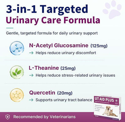 Natural UTI Treatment for Cats & Dogs – Antibiotic-Free Urinary Tract Infection Support Supplement – Bladder & Kidney Health – Incontinence Prevention – 30 Capsules