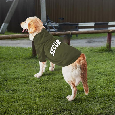 Security Dog Hoodie - Soft & Warm Dog Sweater with Leash Hole Design for Dog Cat,Dog Clothes Pullover Hoodies for Christmas, Holidays and Daily Wear (Green (Security), X-Small)