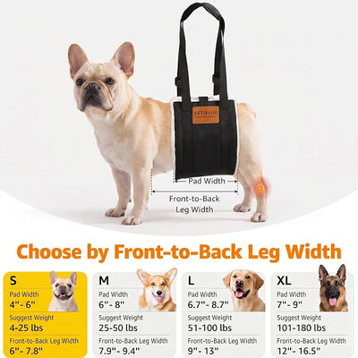 Dog Sling for Back Legs, Dog Lift Harness, Magic Tape Dog Sling for Large Dogs Hind Leg Support, Elderly Dog Lifter, Assist Canie Hip Arthritis K9 Cruciate Ligament Rehabilitation (Small)