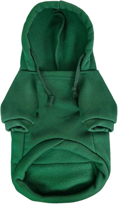 Jecikelon Dog Hoodies for Small Dogs with Zipper Pocket, Soft Fleece Puppy Clothes with Rope Hat, Warm Winter Outfits Cold Weather Coats, Cute Sweatshirt Chihuahua Costume (Green, X-Large)