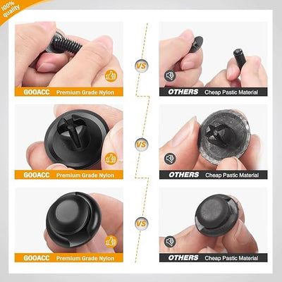 GOOACC 240PCS Bumper Retainer Clips Car Plastic Rivets Fasteners Push Retainer Kit 12 Popular Sizes Auto Push Pin Rivets Set -Door Trim Panel Fender Clips for GM Ford Toyota Honda Chrysler