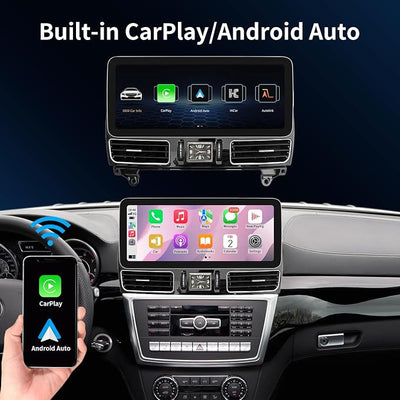 Wireless CarPlay/Android Auto 12.3 Inch Touchscreen for Mercedes Benz ML GL W166 X166 (2012-2015) with NTG4.5/4.7 System, Car Radio Receiver, Multimedia, Bluetooth, Car Stereo