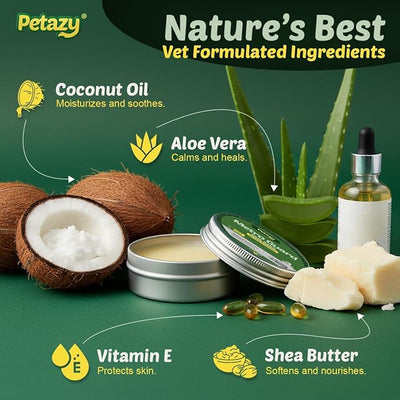 Petazy Dog Paw Balm – Frost Guard Formula for Snow, Ice & Winter Paw Protection | Lick-Safe, Natural Barrier with Beeswax, Coconut Oil & Vitamin E | Paw & Nose Balm for Dogs & Cats, 2.1 oz