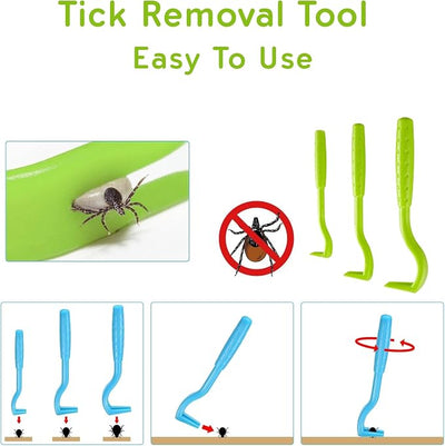 Evollax Tick Removal Tool – 6 Pack Tick Remover Tool for Humans and Pets | Tick Removal Kit Includes Tick Identification Card | Tick Prevention for Dogs and Cats Safely Remove Entire Tick Head & Body