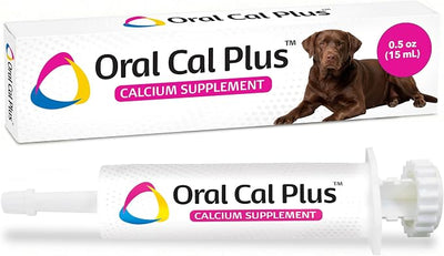 Breeder's Edge Oral Cal Plus Gel, Whelping and Queening Calcium Supplement Gel for Dogs and Cats Delivers 3 Calcium Sources in Labor to Support Strong and Normal Contractions, 15ml Paste