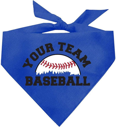 Custom Baseball Team Dog Bandana | 100% Cotton Adjustable Triangle | Made in USA | Personalized | Sports Fan | Game Day |Royal, X-Small (1431)