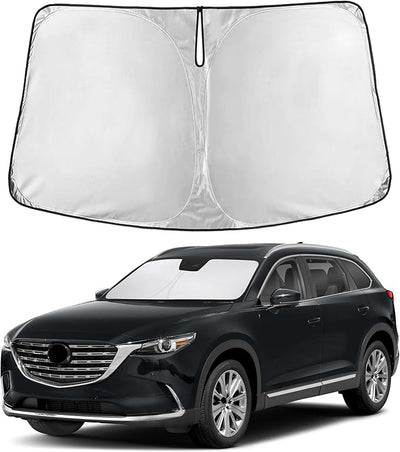 EcoNour Windshield Sunshade Compatible for Mazda CX-9 2016-2024 2025 2026, Sun Visor for Front Windshield & Window Sun Shade Cover, UV Heat Blocker & Protector, Car Accessories