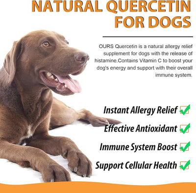 Quercetin for Dogs, Dog Quercetin Liquid Drops, Dog Quercetin Herbal Supplement Support Allergy Relief,Cellular Health, Immune Boost, Antioxidant -60 ml
