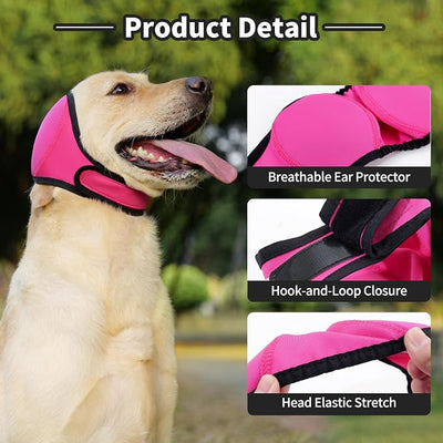 LIANZIMAU Dog Ear Covers for Bath, Swimming & Grooming Water Resistant Dogs Shower Cap Reusable Dog Ear Protection for Noise, Blow Drying Adjustable Ear Wraps for Dogs Bathing Supplies