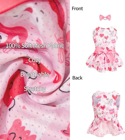 CuteBone Dog Mesh Dress Puppy Sundress Pet Outfit Summer Fashion for Small Dogs Girl Cat Clothes
