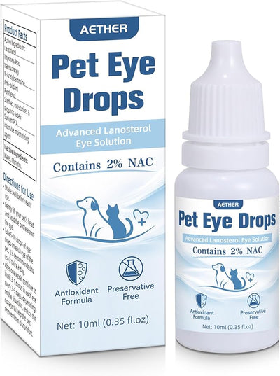 AETHER Cataract Eye Drops for Dogs – Improve Vision Clarity & Comfort, Preservative-Free, Natural Formula for Dogs