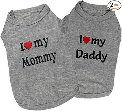 2 Pack Puppy Shirt for Small Dog Boy-Dog Clothes Pet Fashion Casual Breathable Comfortable Apparel Outfits for Dog Cat