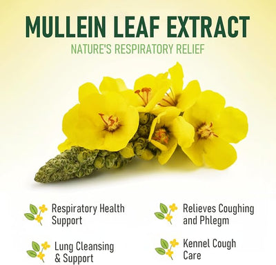 Mullein Lung & Cough Drops for Dogs & Cats, Cough, Hoarseness, Easy Breathing, Lung Cleanse and Support, Better Lungs, Soothes Throat Discomfort - ﻿100% Natural and Efficient ﻿ ﻿ ﻿