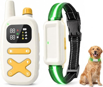 Dog Training Collar with Remote: 3300ft Dog Shock Collar, IP68 Waterproof E Collar with Light Strap, Beep Vibration & Shock Modes for Anti-Bark & Behavior Correction, Fits 15-120lbs Medium Large Dogs