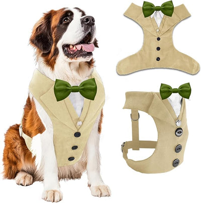 AVERYDAY Dog Tuxedo for Wedding Outfit, Dog Suit and Tie Costumes for Birthday, Halloween, Cosplay, Christmas Party, Pet Formal Wear with Bowtie, Tux for Medium Large Dogs, Bulldog, Labrador, Husky