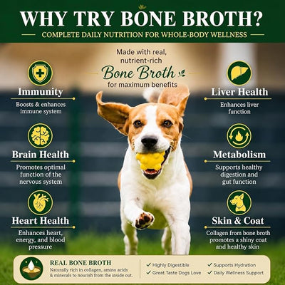 Turkey Tail Mushroom for Dogs - Organic Immune Support Powder w/Bone Broth & Collagen - Boosts Immunity, Gut & Overall Health - Buddy Health Guard Mushroom Blend - Food Topper Supplement -150 Scoops