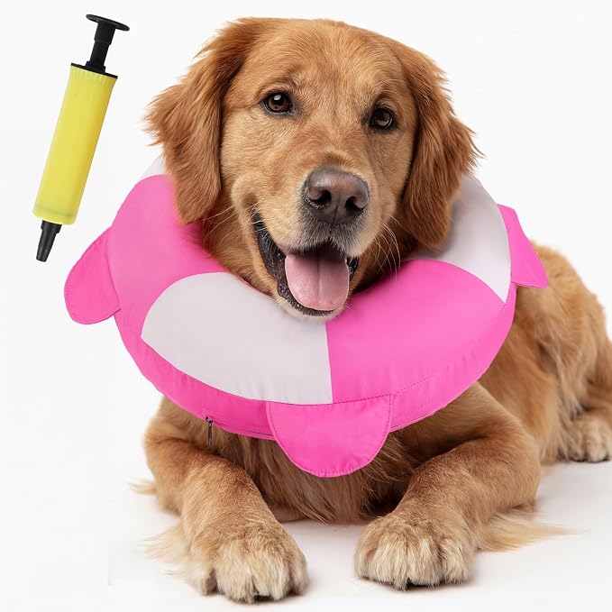 IECOii Inflatable Dog Recovery Collar, Comfortable Cone Alternative | Comfort Beyond the Cone | Pillow-Like Comfort | Full-View Freedom | Lick-Free Healing | Stay-Put Fit | Easy-Clean Design