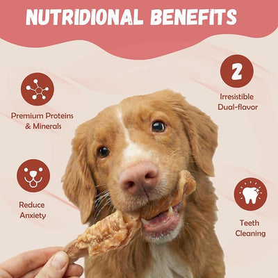 Pawmate Dog Treats Chicken Wrapped Peanut Butter Biscuit Sticks, Grain Free Rawhide Free Dog Chews, Healthy Training Treats Snacks for Small Medium Large Dogs, 10.6 oz