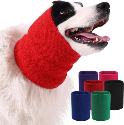 Dog & Cat Calming Band Cat Anxiety Relief Cover,Double Layer Thickened Pet Ears Elastic Neck Band Noise Cancelling Ear Muffs for Anxiety Relief/Noise Protection,Grooming,Thunder,Fireworks