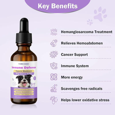 Dog Cancer Supplements - Pet Critical Guard - Defense Immune Support, Cellular Health, Antioxidants with Turkey Tail Mushroom - Natural Herbal Supplement for Well-Being Protection 2 oz (59 ml)