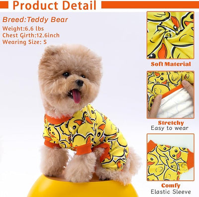 XPUDAC 4 Pack Dog Pajamas Soft Strechy Duck Pink Print Puppy Clothes for Small Medium Dogs Girl Boy Cat Apparel-2X-Large
