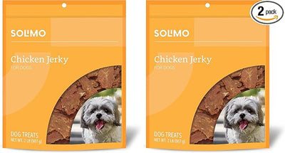Amazon Brand - Solimo Chicken Jerky Dog Treats, 2 pounds (Packaging May (Pack of 2)