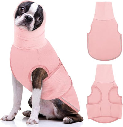 AOFITEE Dog Anxiety Vest, Dog Anxiety Calming Hoodie, Pet Thunder Jacket Calming Shirt for Fireworks, Thunder, Travel, Separation, Noise Block & Ear Protection Recovery