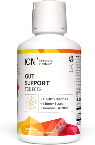 ION* Intelligence of Nature Gut Support For Pets - Liquid Probiotics Drops Alternative for Dogs & Cats, Digestive Health for Puppies, Skin & Hair Health - 16 fl oz (Pack of 1)