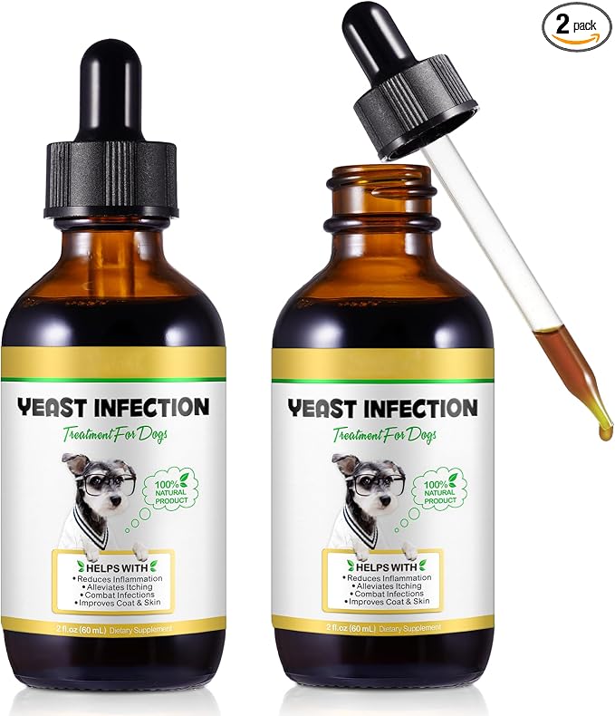 Yeast Infection Treatment for Dogs, Natural Dog Pets Herbal Supplement, Supports Dog Healthy Itch Relief, Ear Infection Treatment, Dogs Allergy Relief, Inflammation Relief