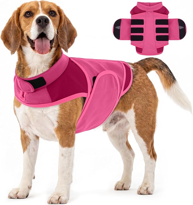 IECOii Dog Anxiety Relief Vest – Calming Compression Wrap for Dogs with Adjustable Snug Fit,Breathable Dog Calming Vest for 4th of July Fireworks,Thunderstorms,Separation Anxiety,Travel & Vet Visits,M