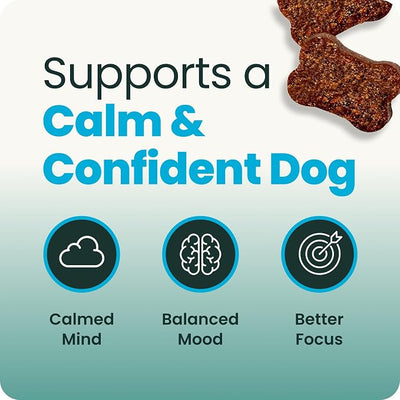 VetriScience Calm & Confident Chews, Composure Clinically Tested Calming and Anxiety Supplement for Dogs, Reduce Stress and Fear, Ideal for Thunderstorms, Fireworks and Travel, Bacon, 120 Count